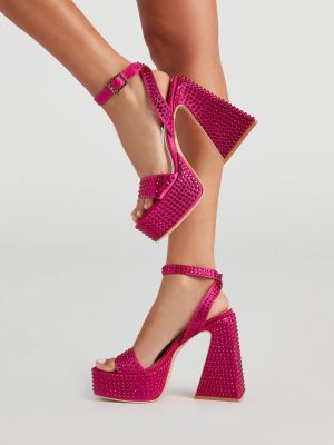 Disco Queen Rhinestone Block Heels