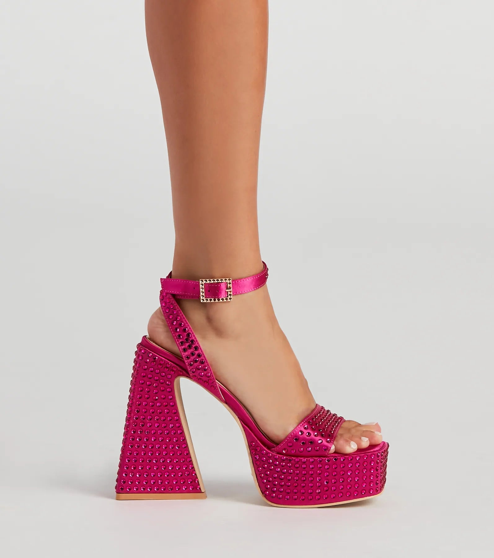 Disco Queen Rhinestone Block Heels - Image 3