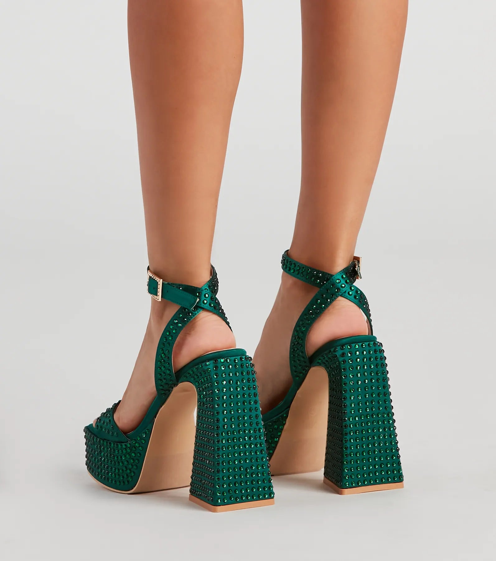 Disco Queen Rhinestone Block Heels - Image 8