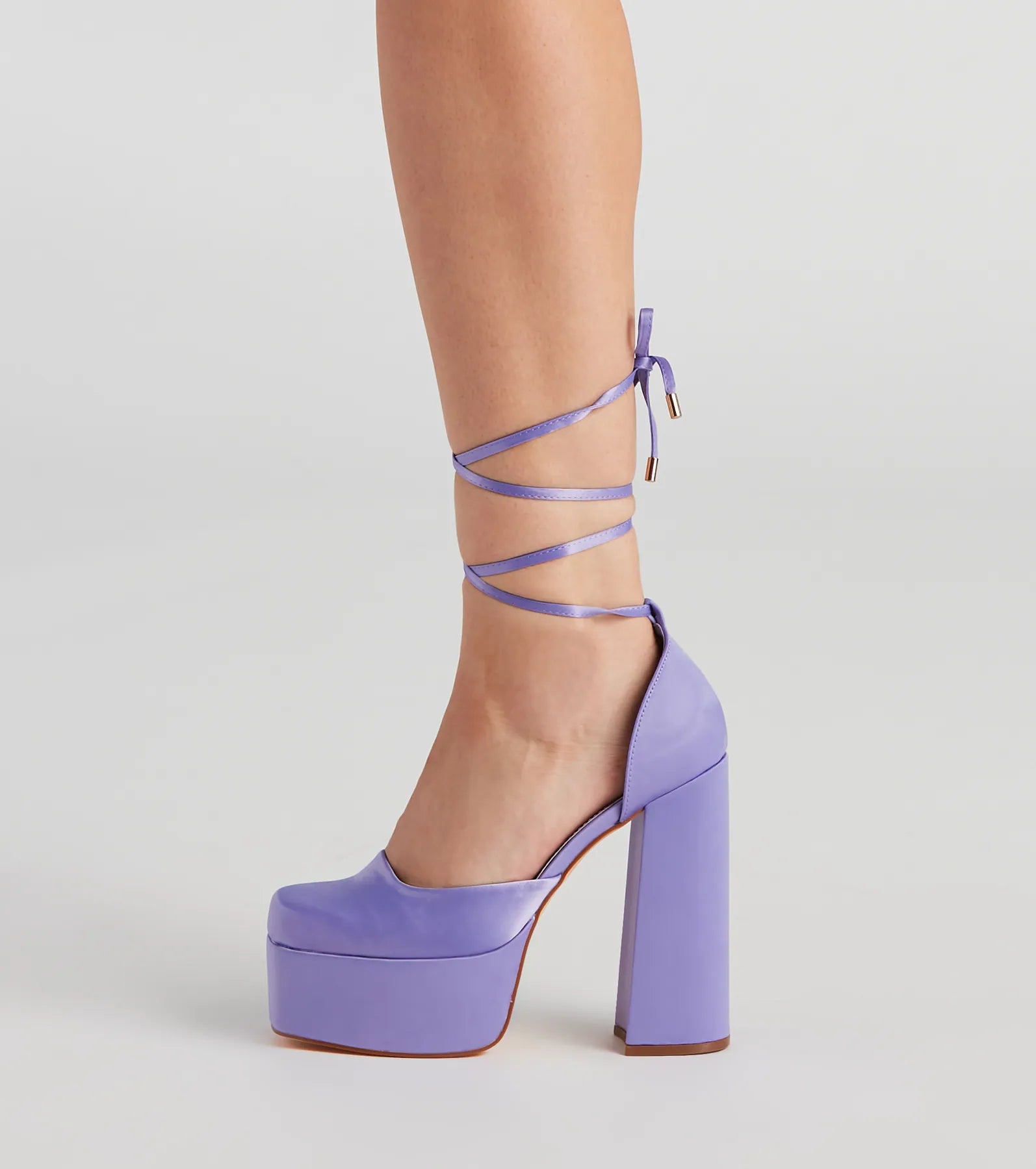 Crash The Party Satin Lace-Up Heels - Image 3