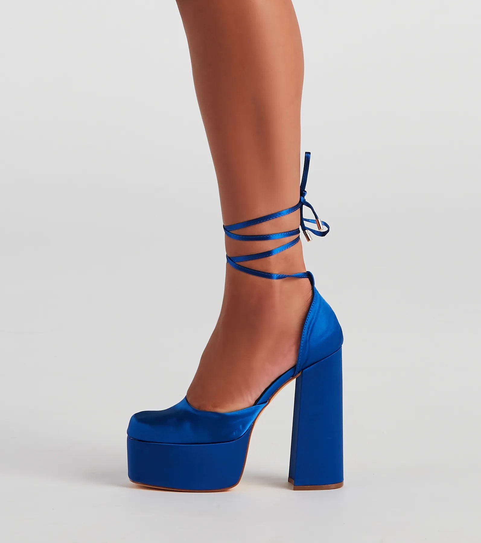 Crash The Party Satin Lace-Up Heels - Image 7