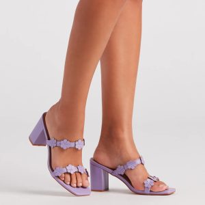 In Spring Floral Block Heel Mules