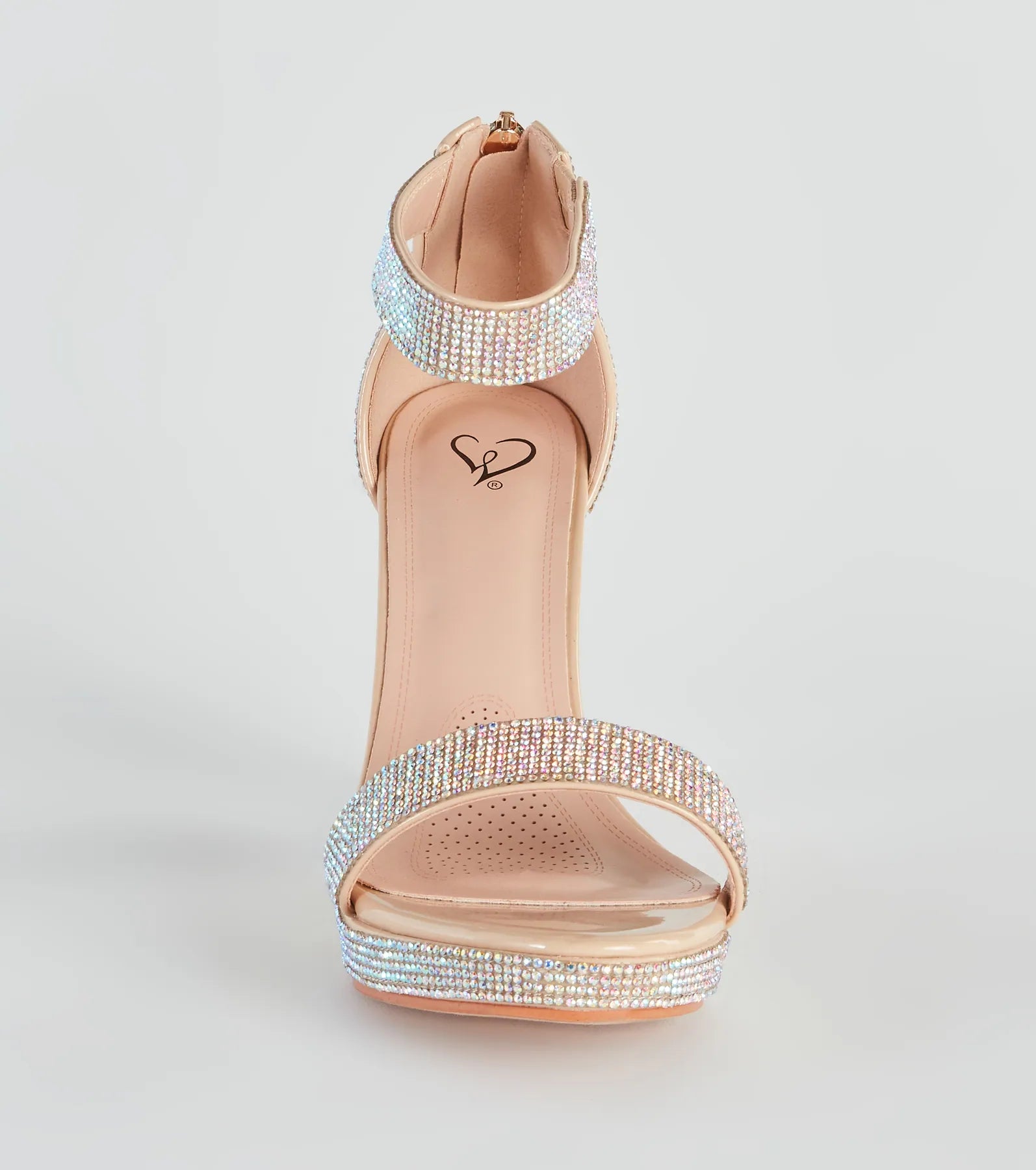 Glamour Effect Rhinestone Block Heels - Image 3