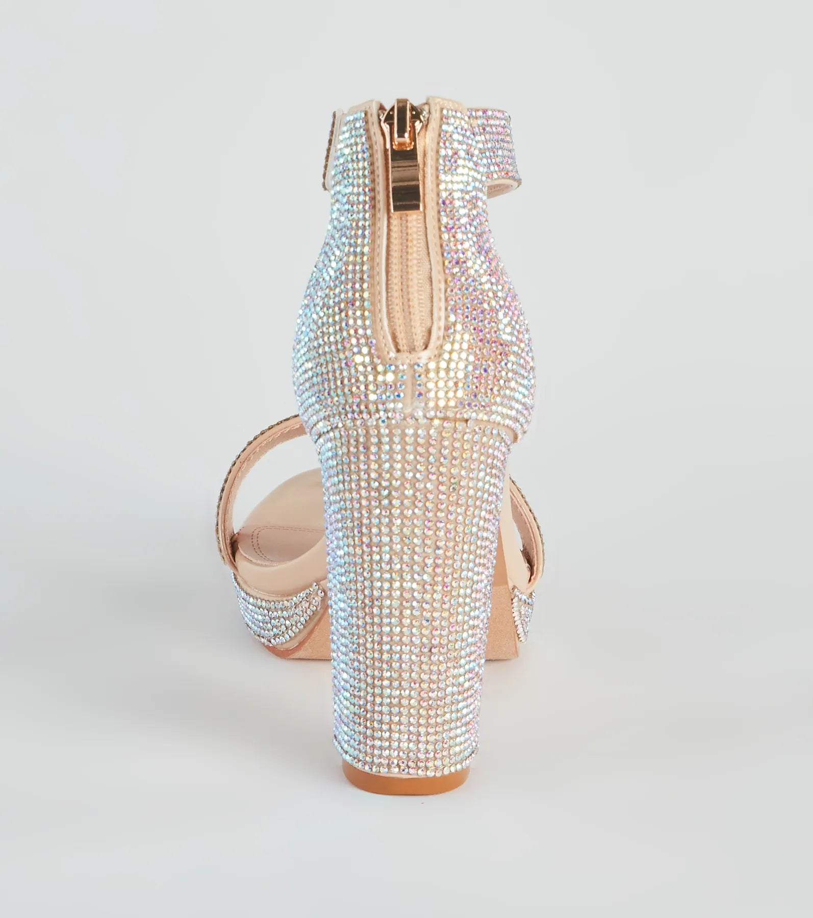 Glamour Effect Rhinestone Block Heels - Image 4