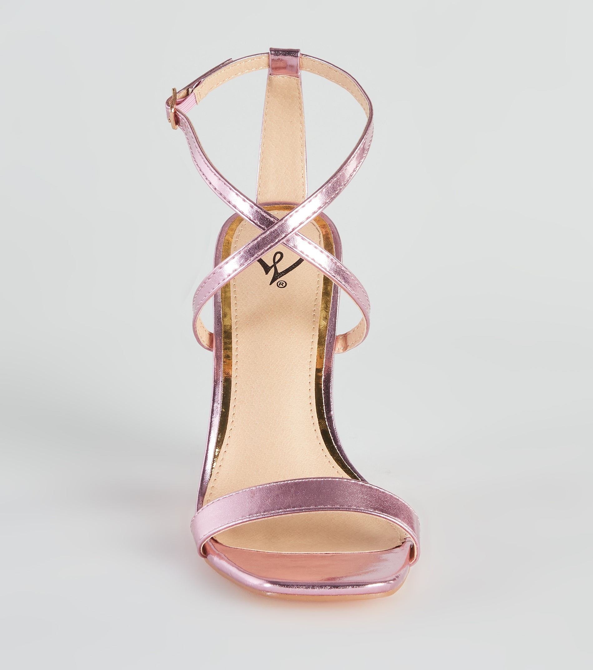 Memorable Shine Metallic Round Block Heels - Image 3