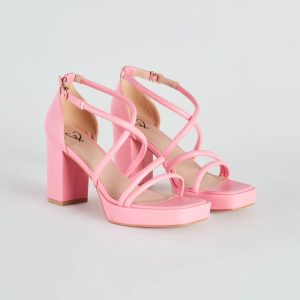 All Crossed Up Strappy Block Heels