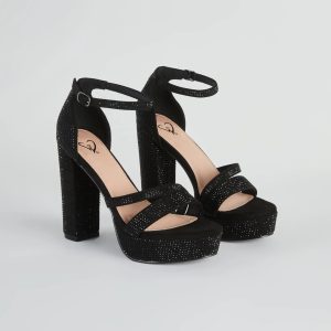 Glitzy Status Rhinestone Platform Heels