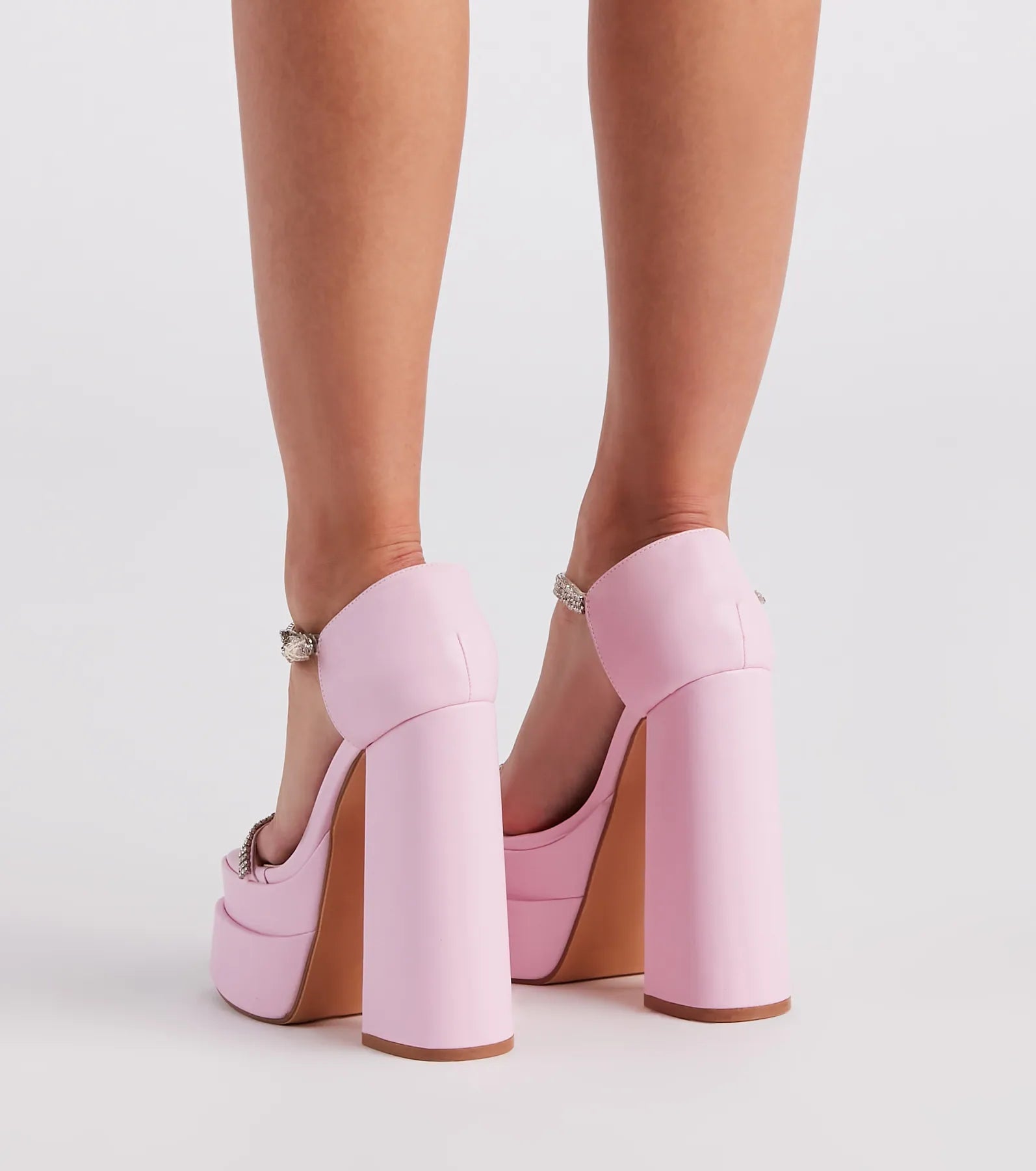 Pretty Girl Walk Rhinestone Platform Heels - Image 4