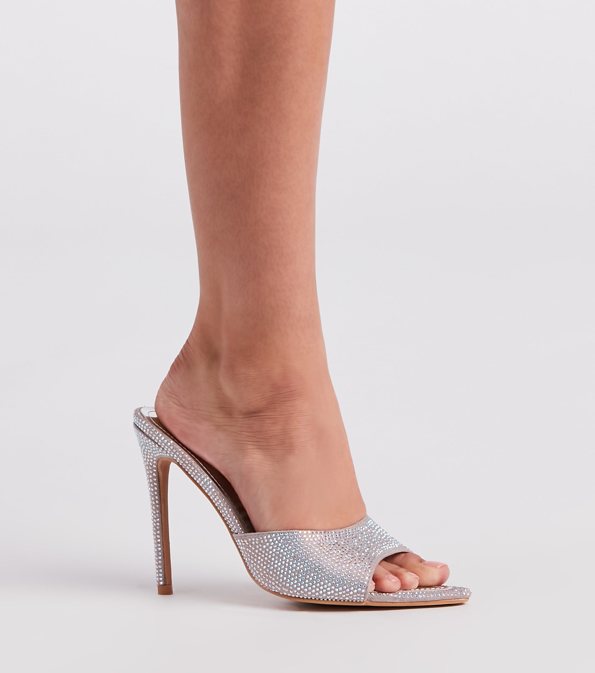 Enchant In Rhinestone Stiletto Mules - Image 3