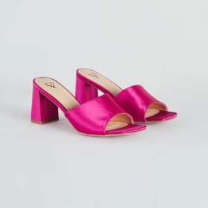 Let's Party Satin Low-Heel Mules