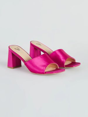 Let's Party Satin Low-Heel Mules