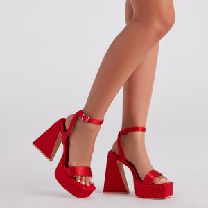 Glam Icon Rhinestone Platform Heels