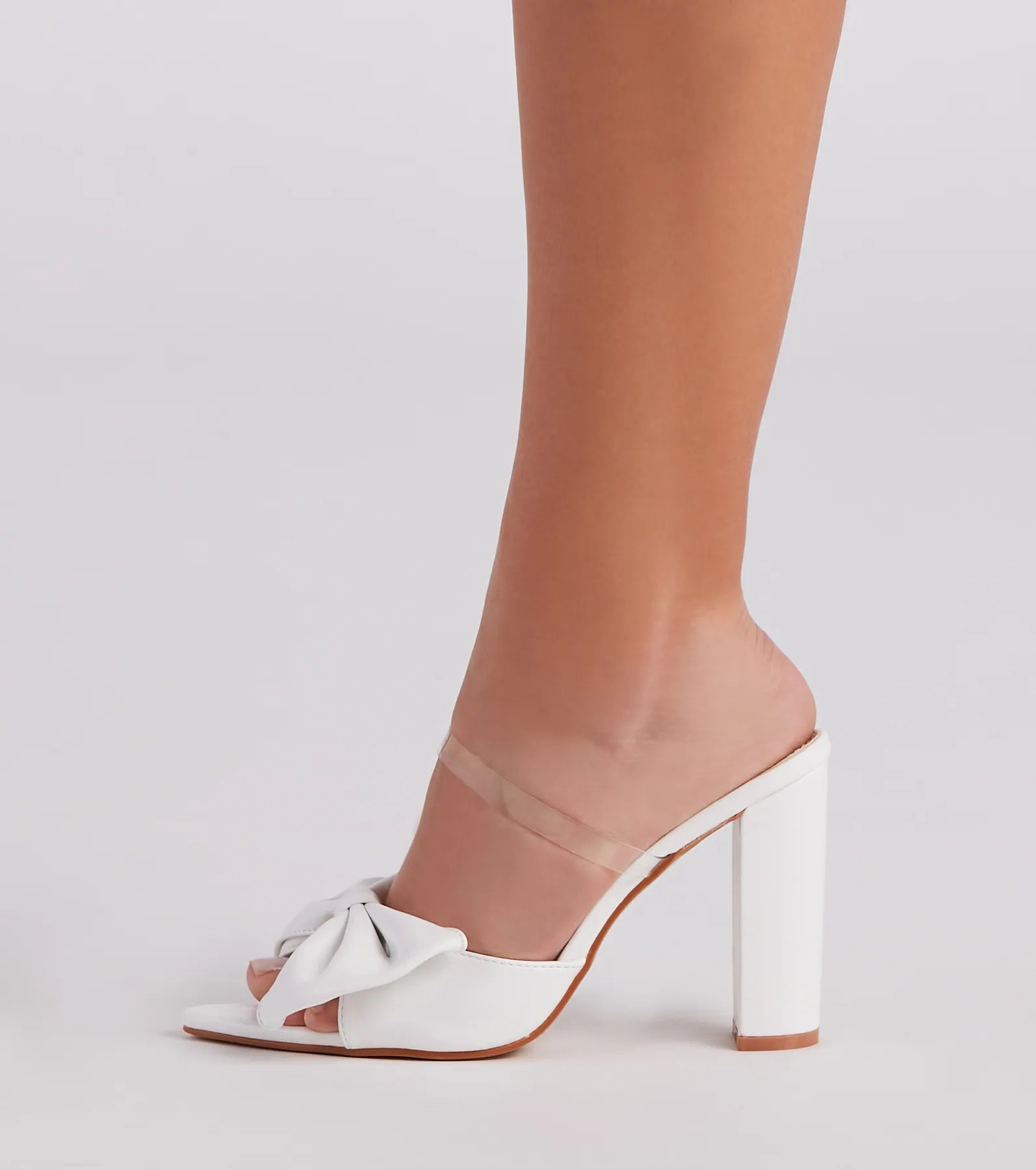 Posh Beauty Bow Block Heel Mules - Image 3