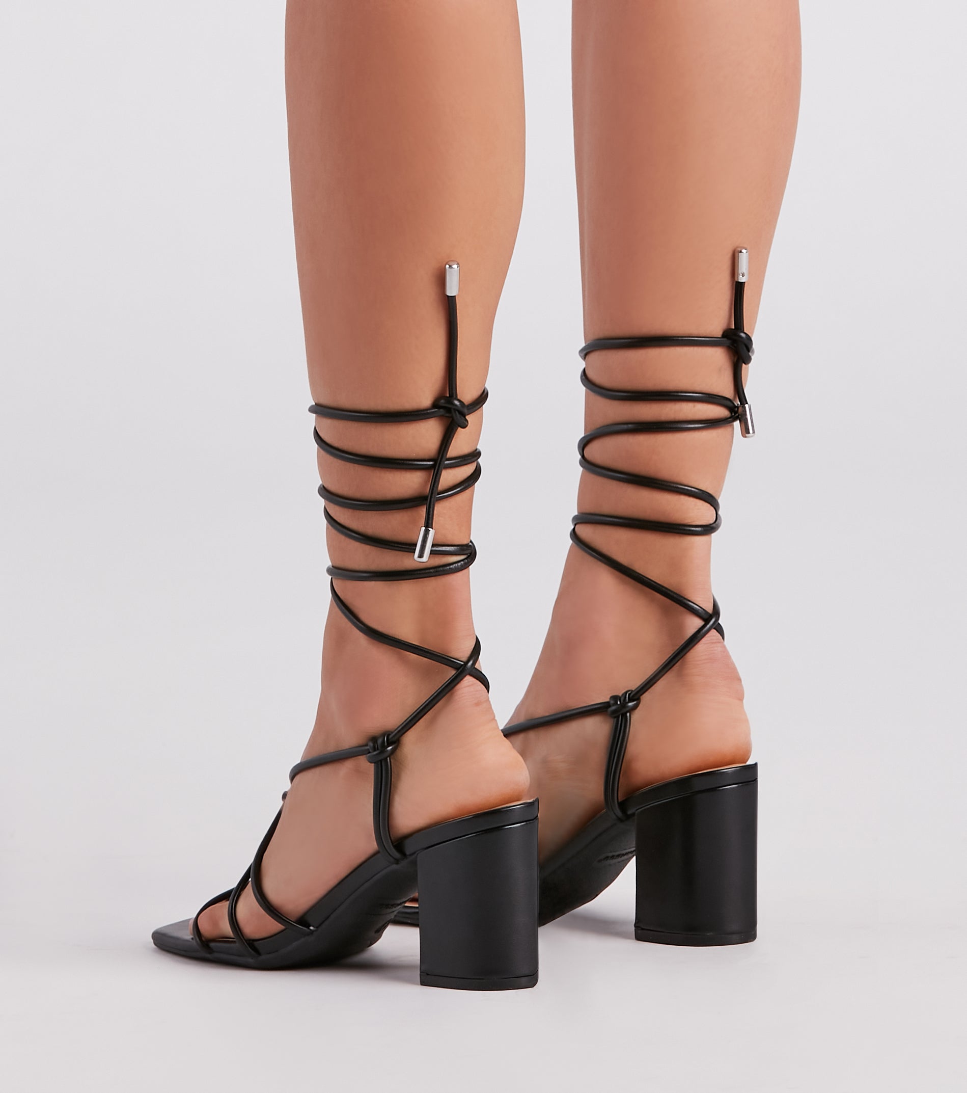 Best Style Forward Lace-Up Block Heels - Image 4