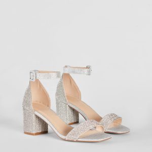 Glitzy Babe Rhinestone Block Heels