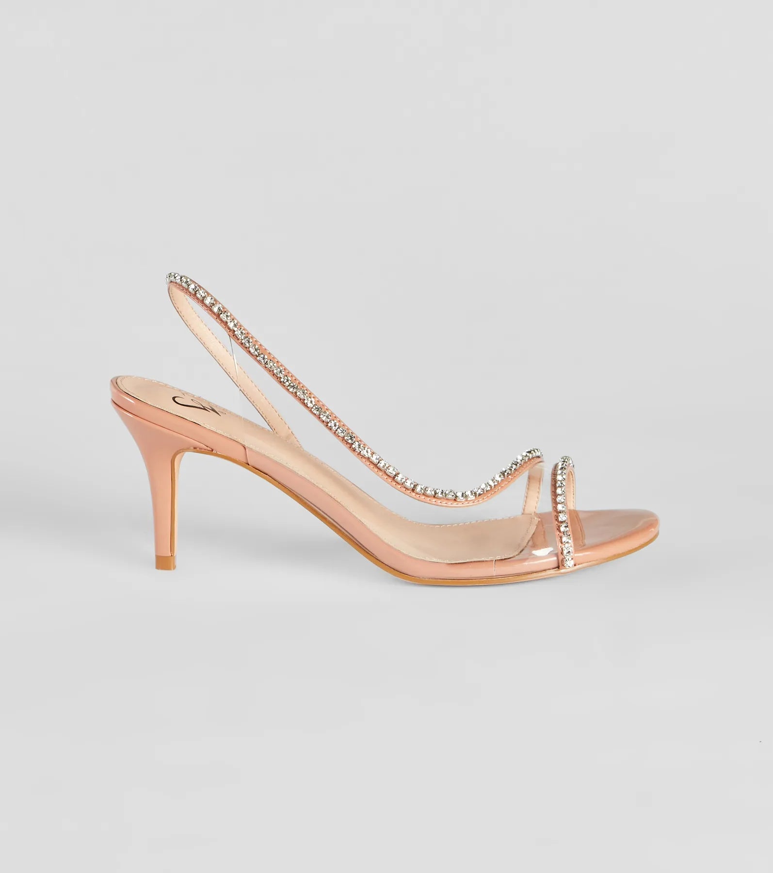Cool-Girl Glam Rhinestone Clear Strap Stiletto Heels - Image 2