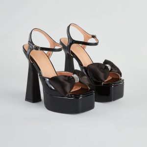 Gifted With Style Patent Bow Platform Heels