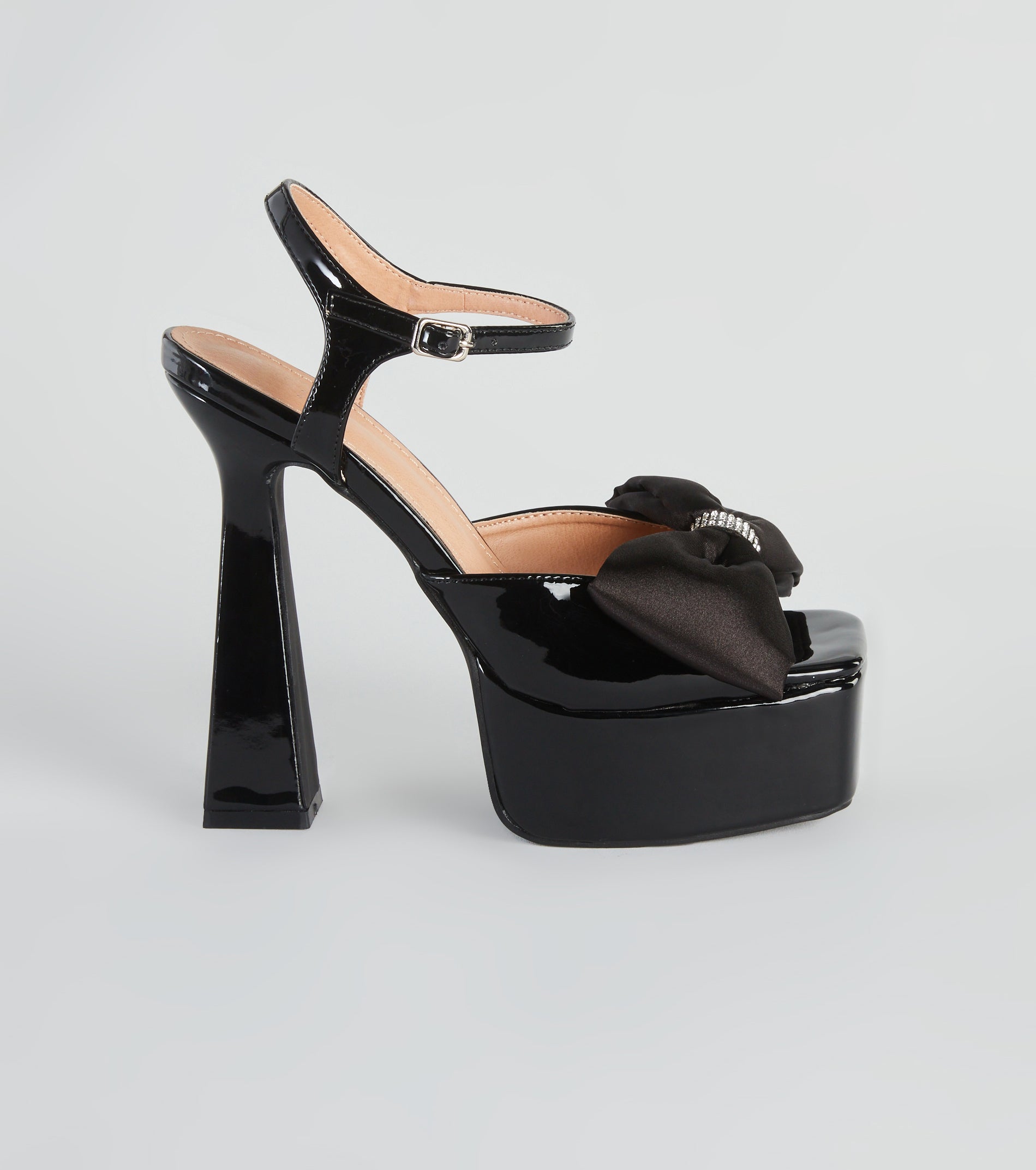 Gifted With Style Patent Bow Platform Heels - Image 2