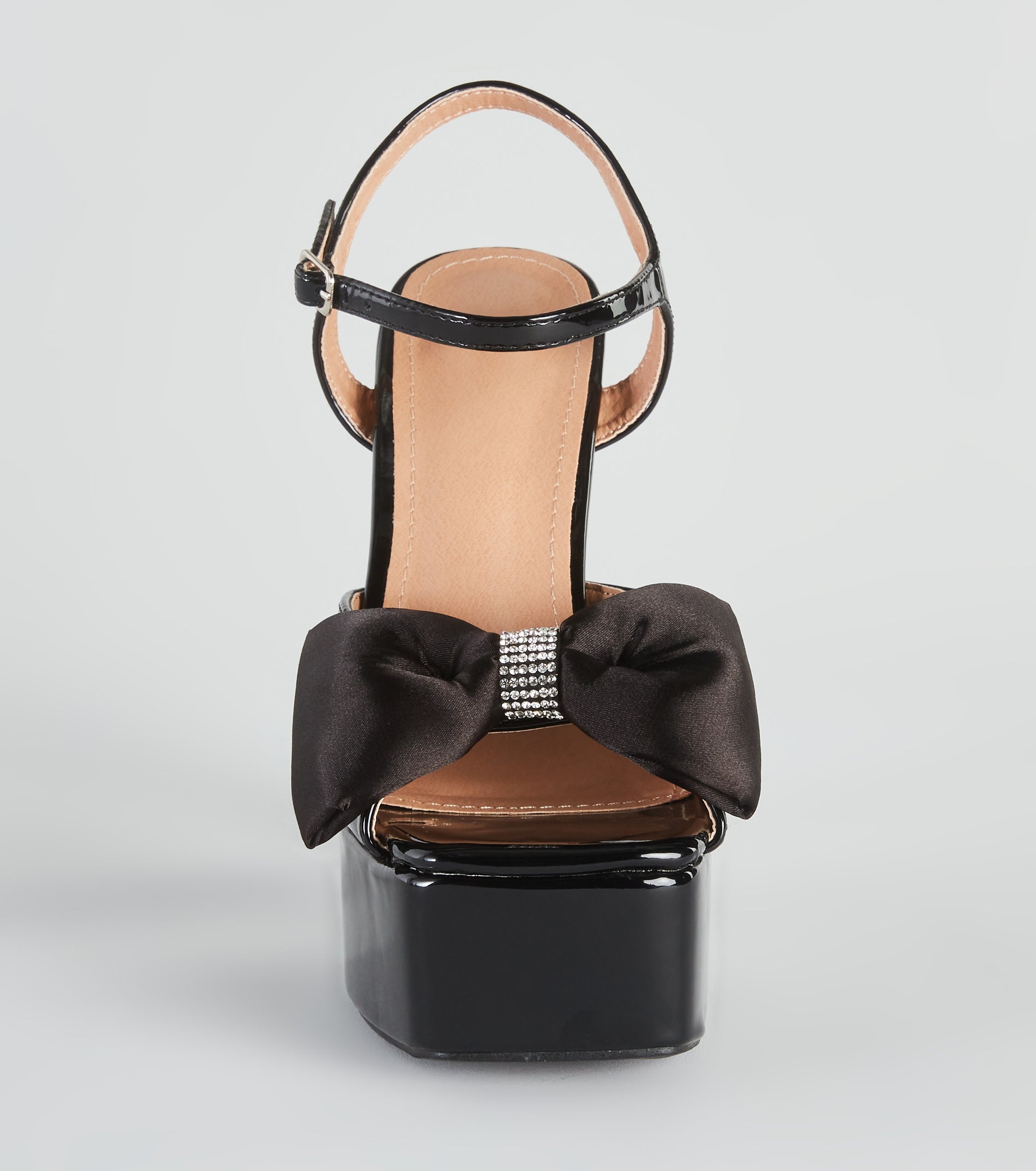 Gifted With Style Patent Bow Platform Heels - Image 3