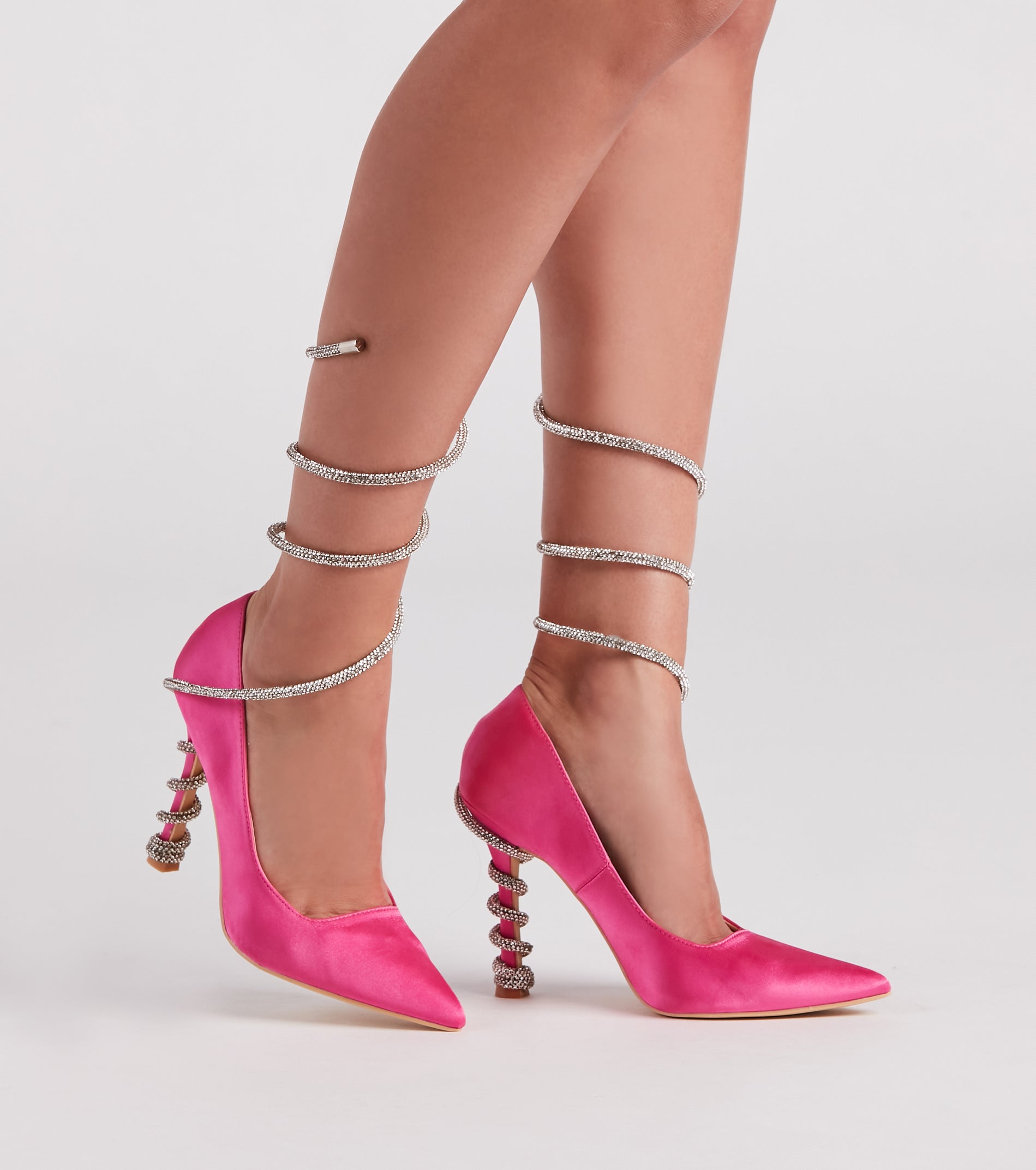 Wrapped In Glamour Rhinestone Satin Pumps