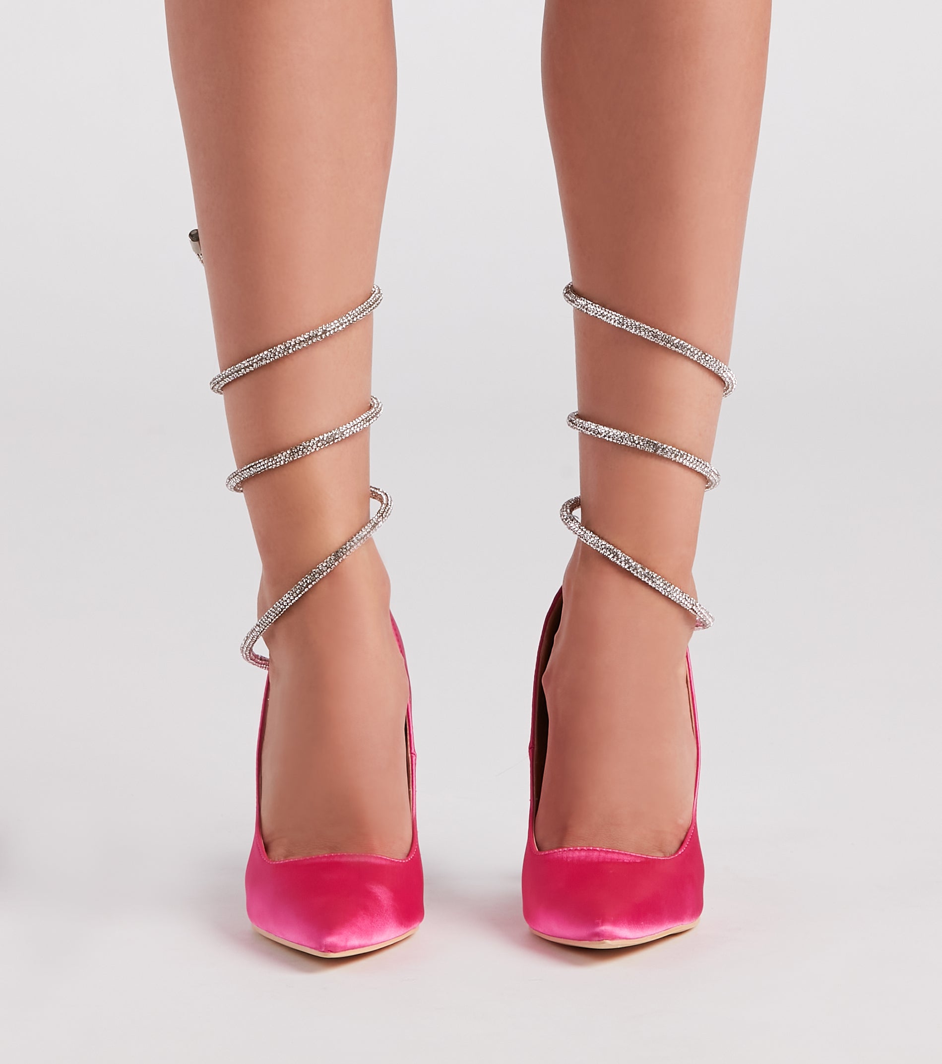 Wrapped In Glamour Rhinestone Satin Pumps - Image 2