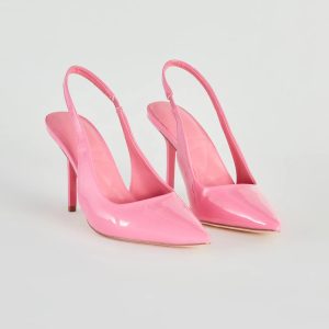Stylish Directions Patent Sling Back Pumps