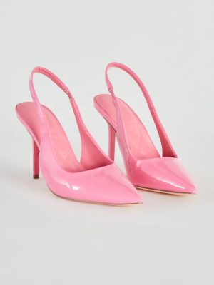 Stylish Directions Patent Sling Back Pumps