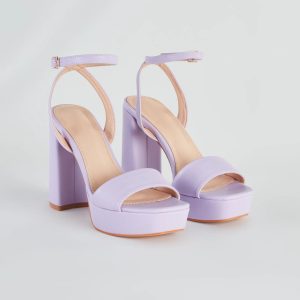 Step Up Faux Leather Platform Block Heels