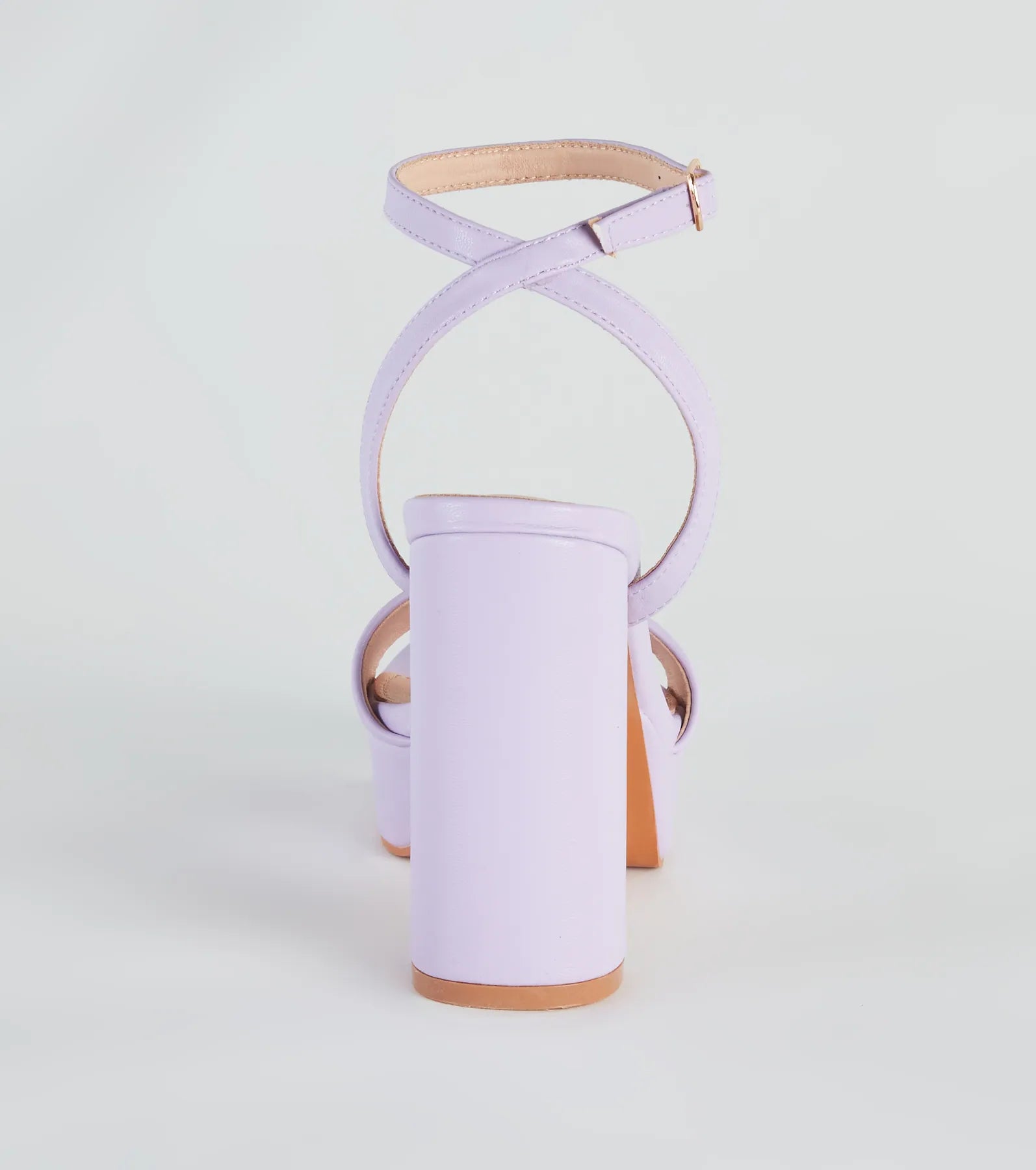 Step Up Faux Leather Platform Block Heels - Image 4