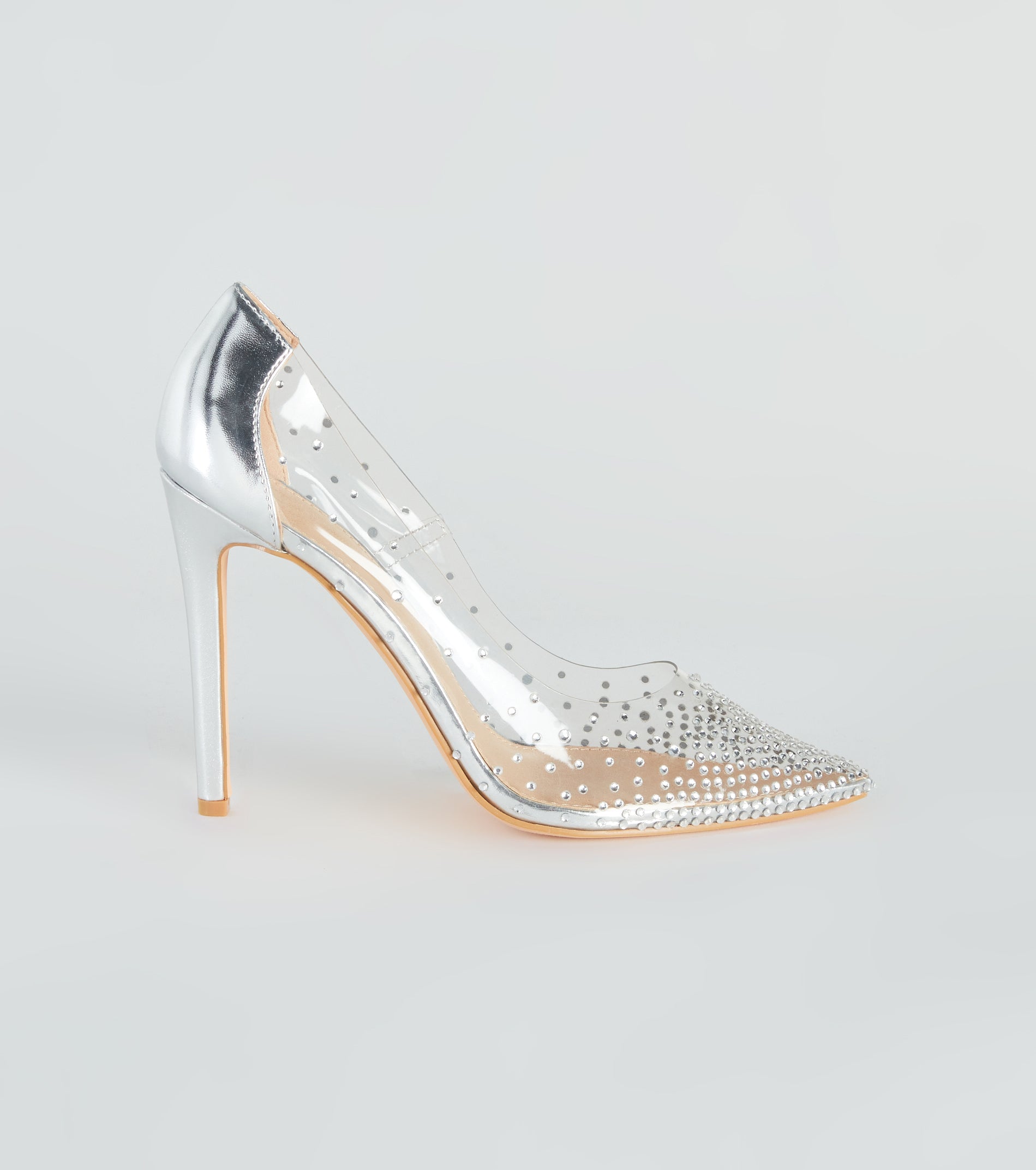 On Point PVC Rhinestone Stiletto Pumps - Image 2