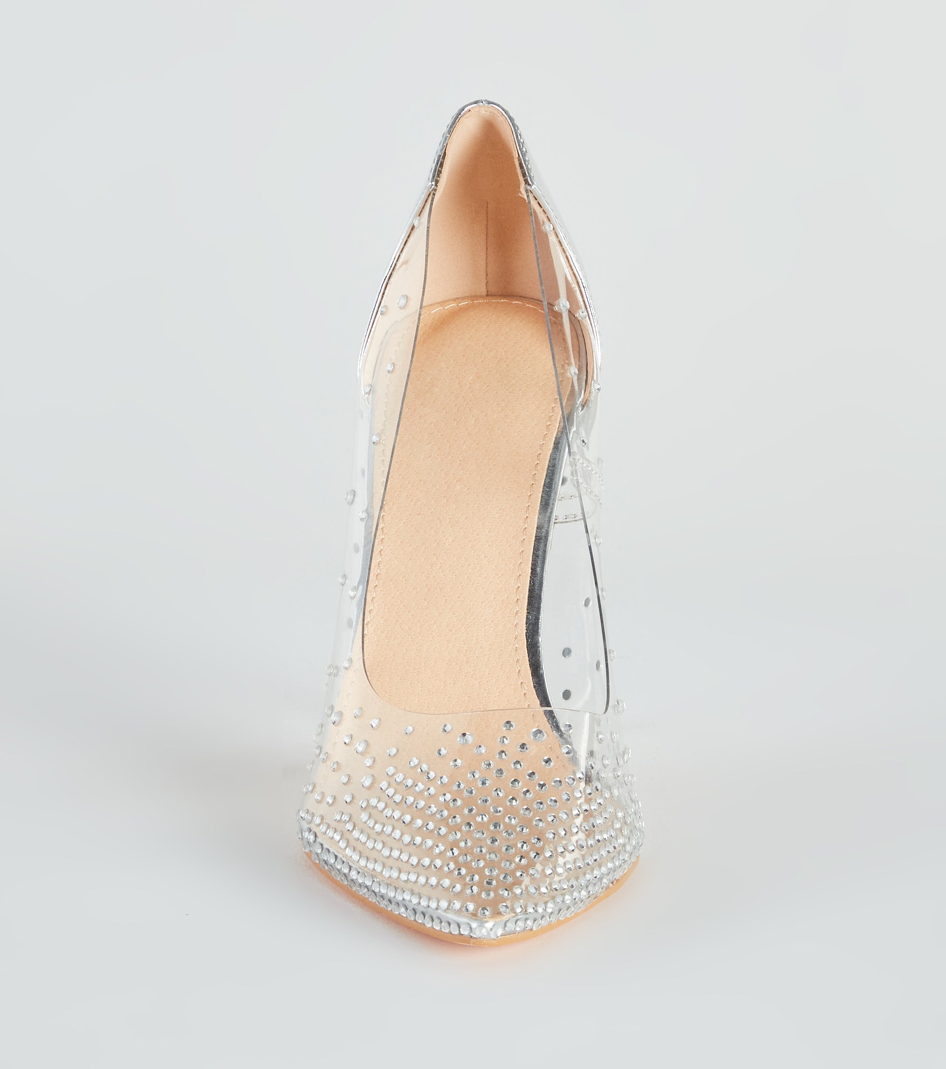 On Point PVC Rhinestone Stiletto Pumps - Image 3