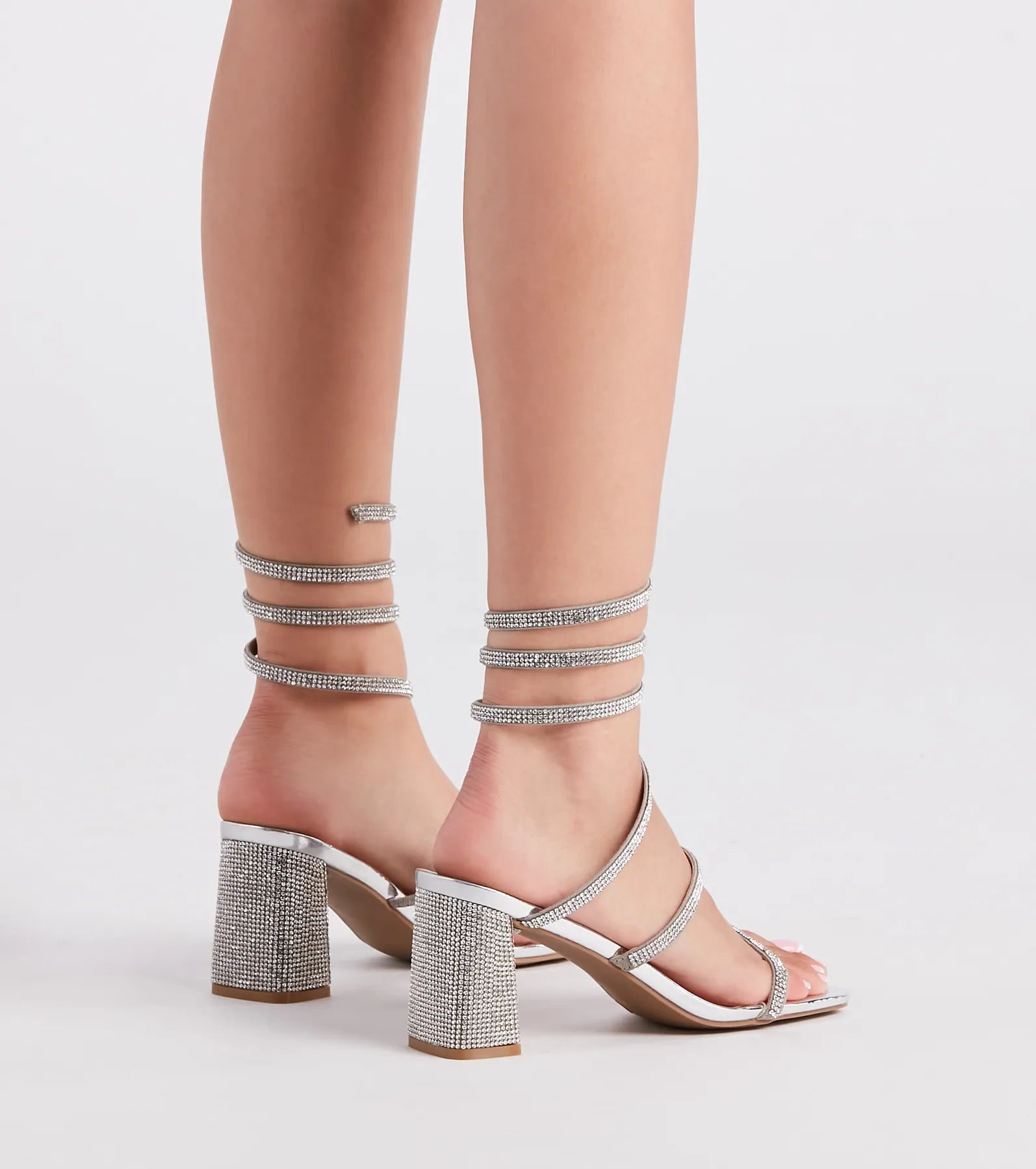 Spring Into Rhinestone Block Heels - Image 8