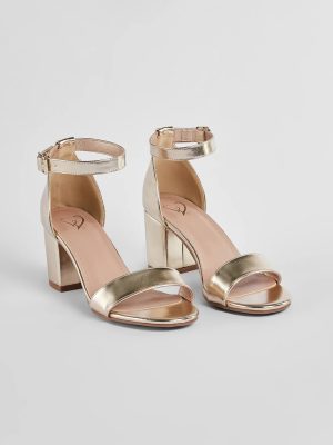 Shine Factor Metallic Low-Block Heels