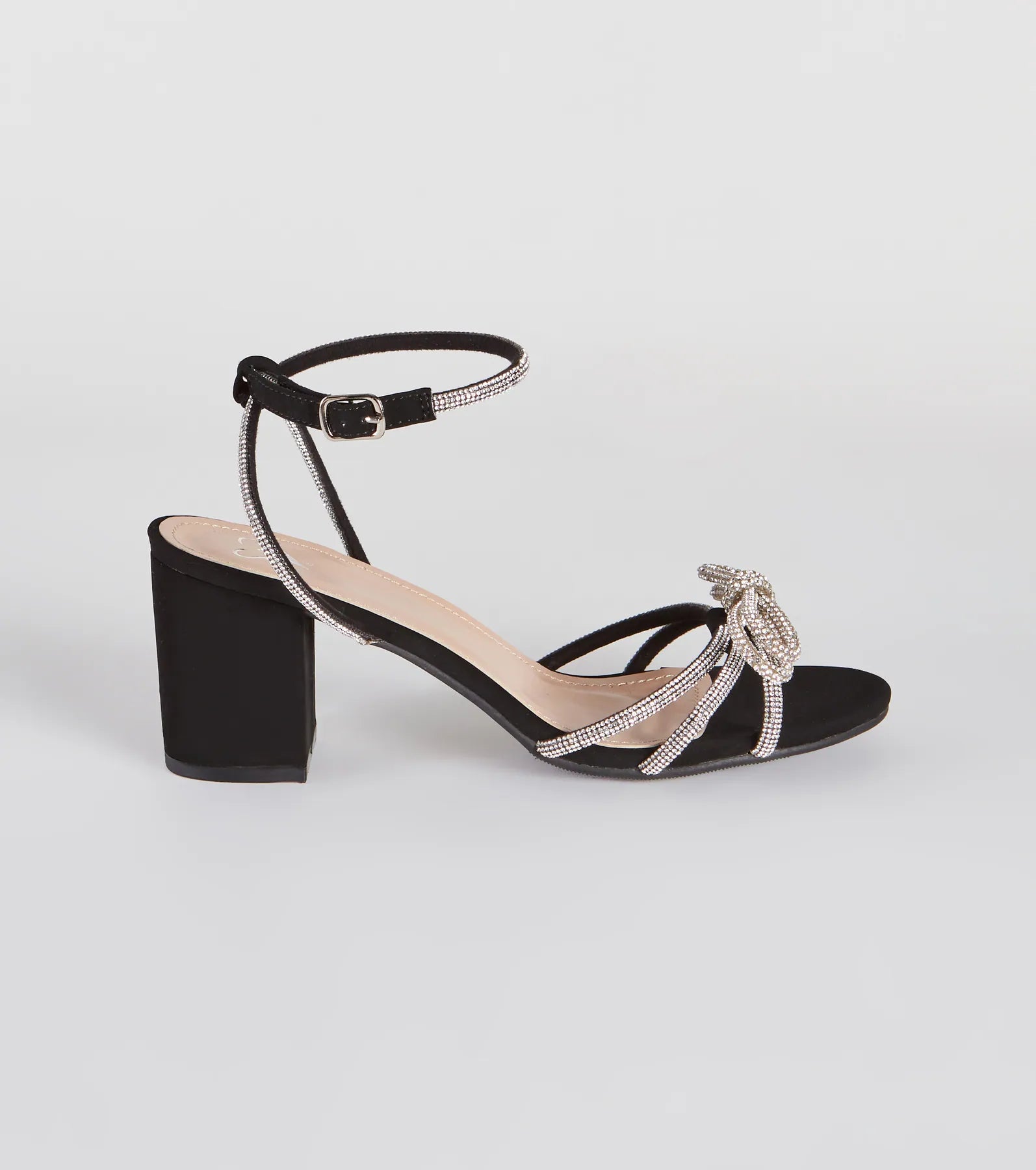 All That Glamour Rhinestone Bow Low-Block Heels - Image 2