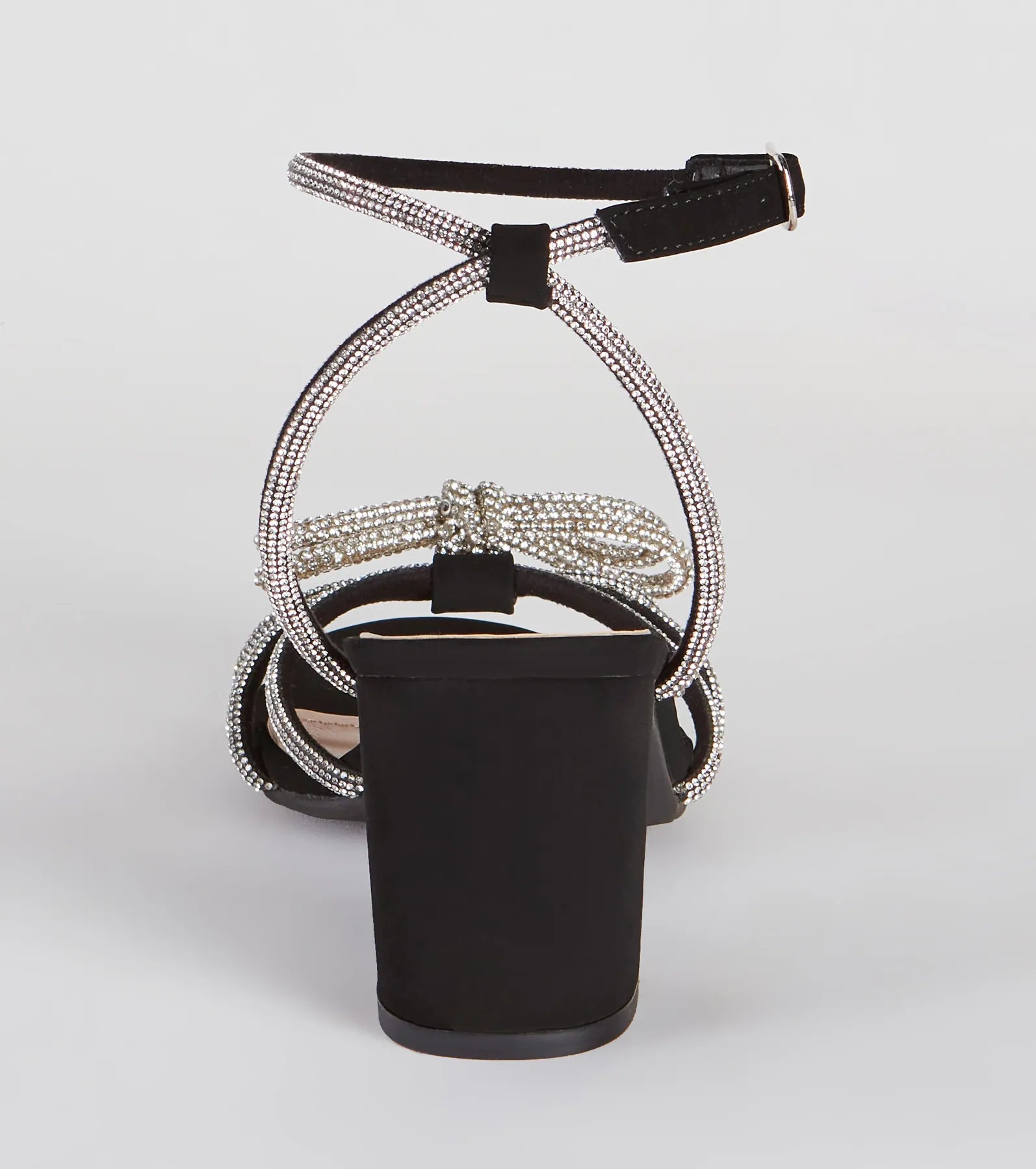 All That Glamour Rhinestone Bow Low-Block Heels - Image 4