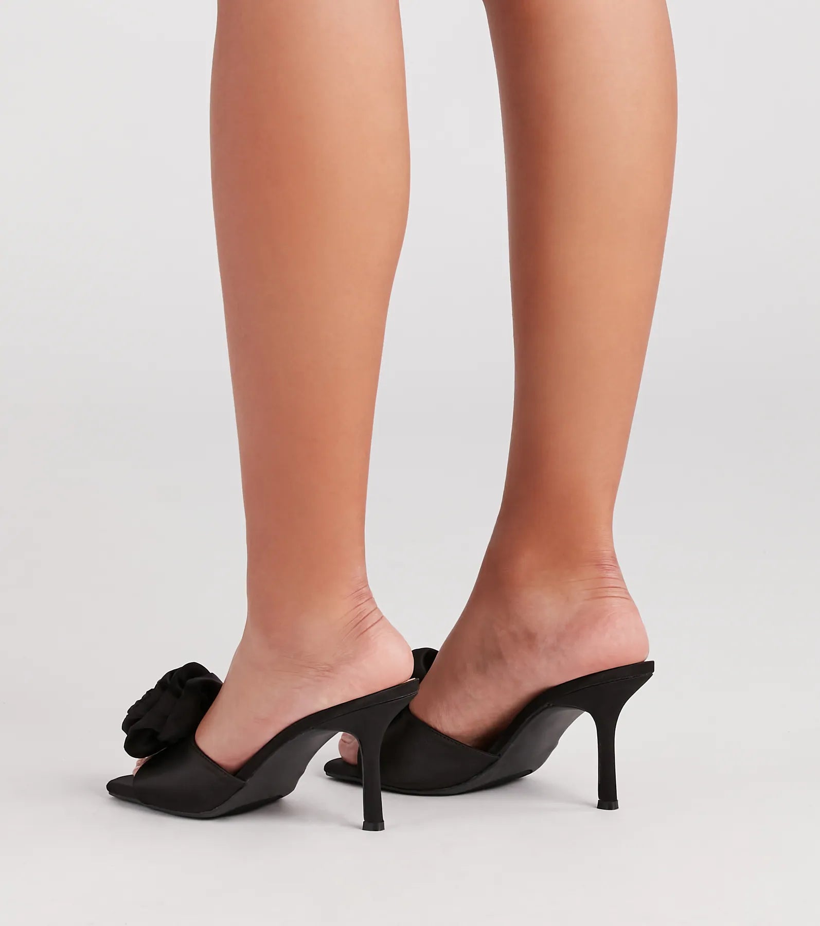 Chic Stunner Satin Rosette Stiletto Mules - Image 8