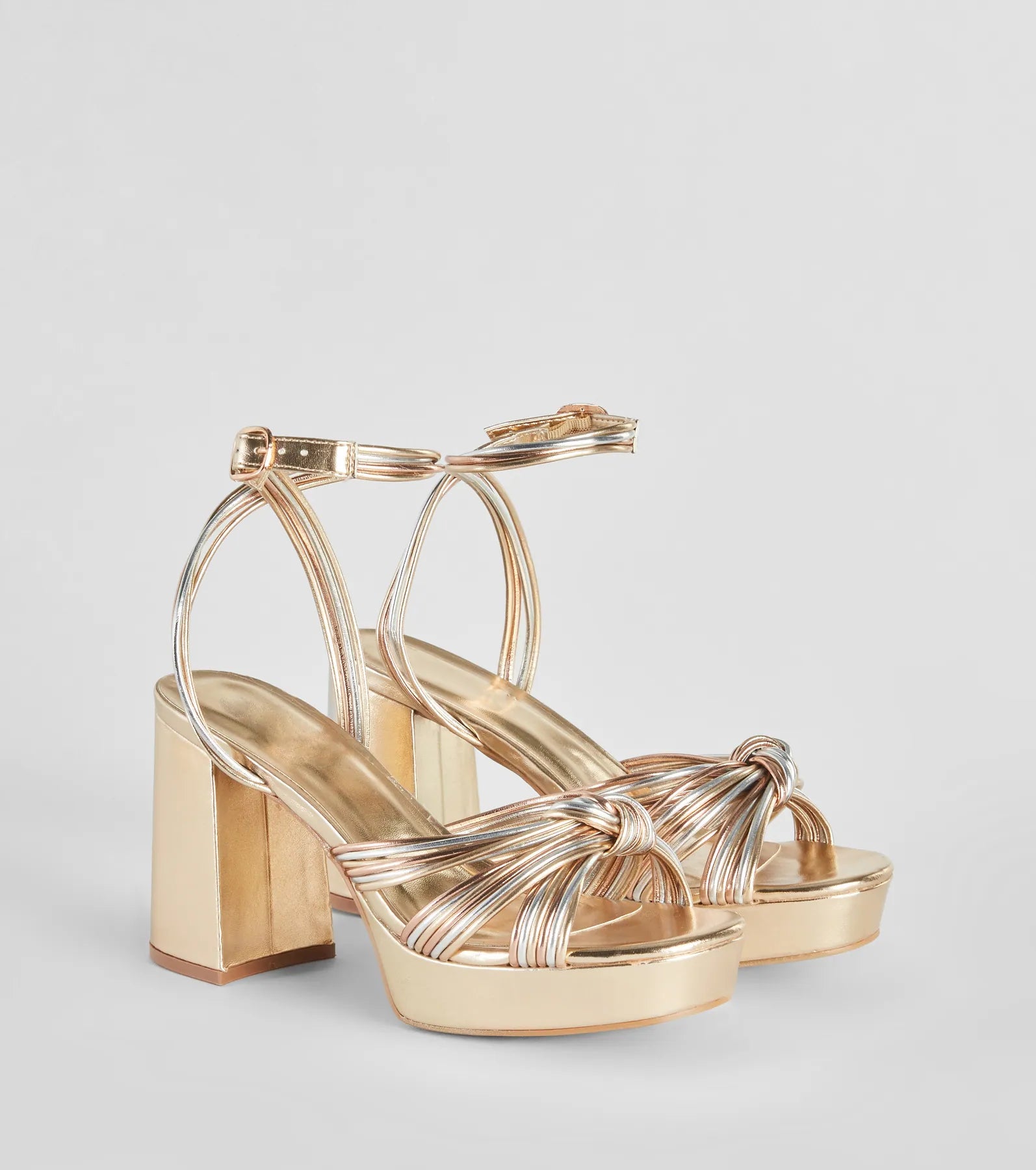 Make It Your Moment Metallic Platform Heels - Image 5