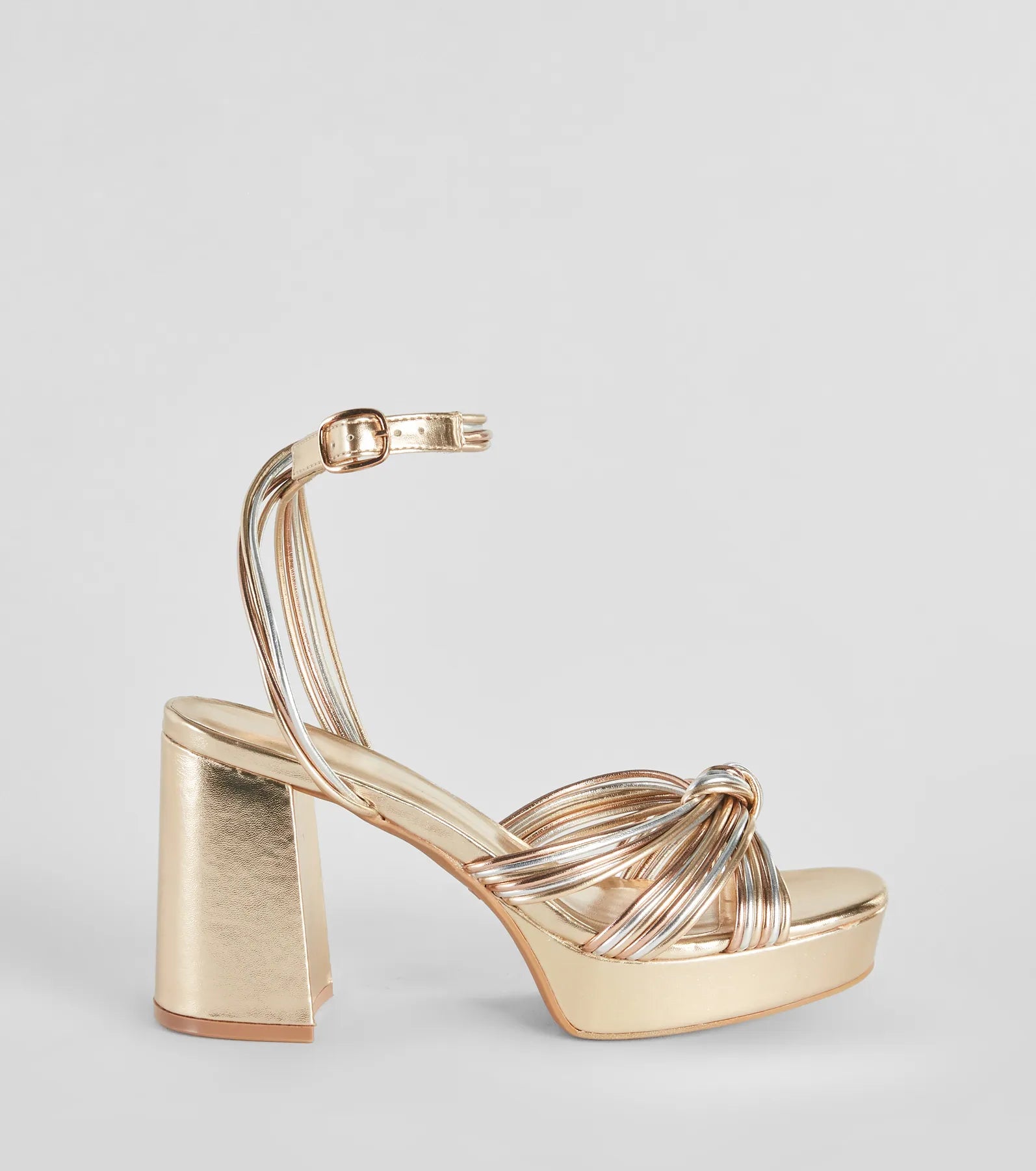 Make It Your Moment Metallic Platform Heels - Image 6