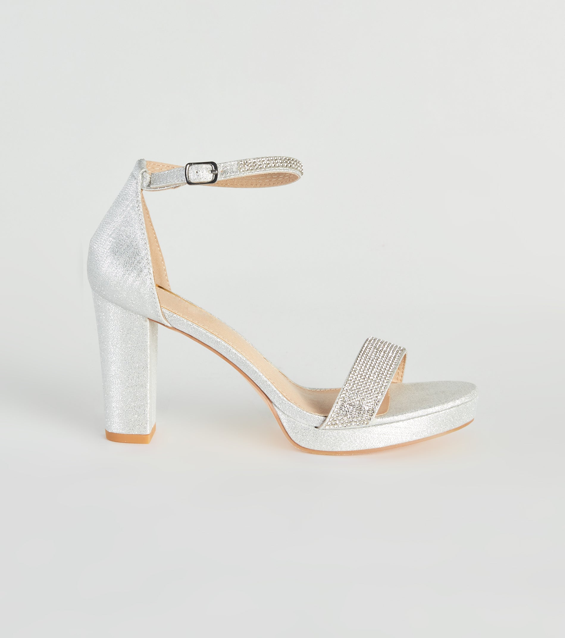 Glam Time Rhinestone Glitter Platform Heels - Image 2