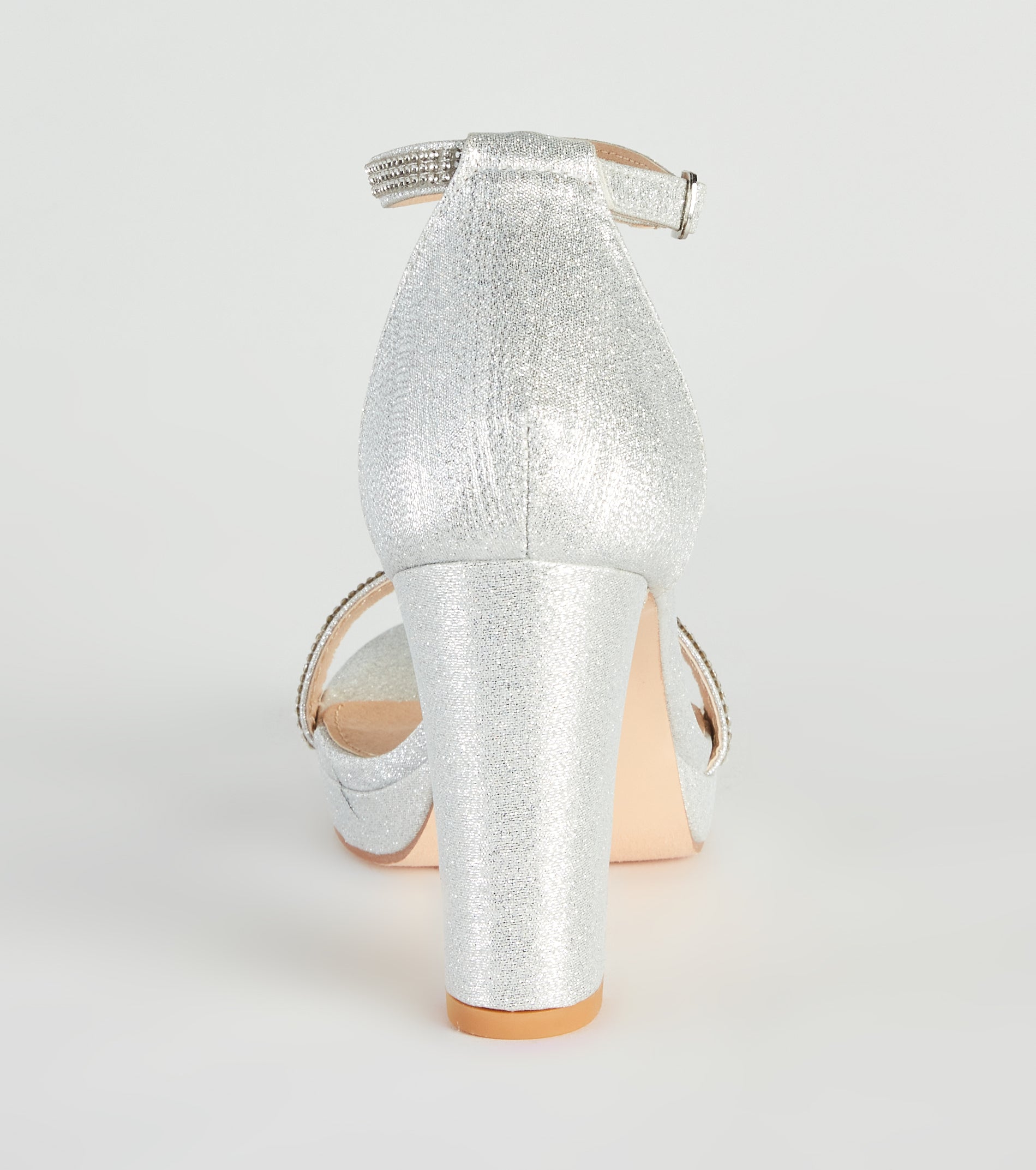 Glam Time Rhinestone Glitter Platform Heels - Image 4