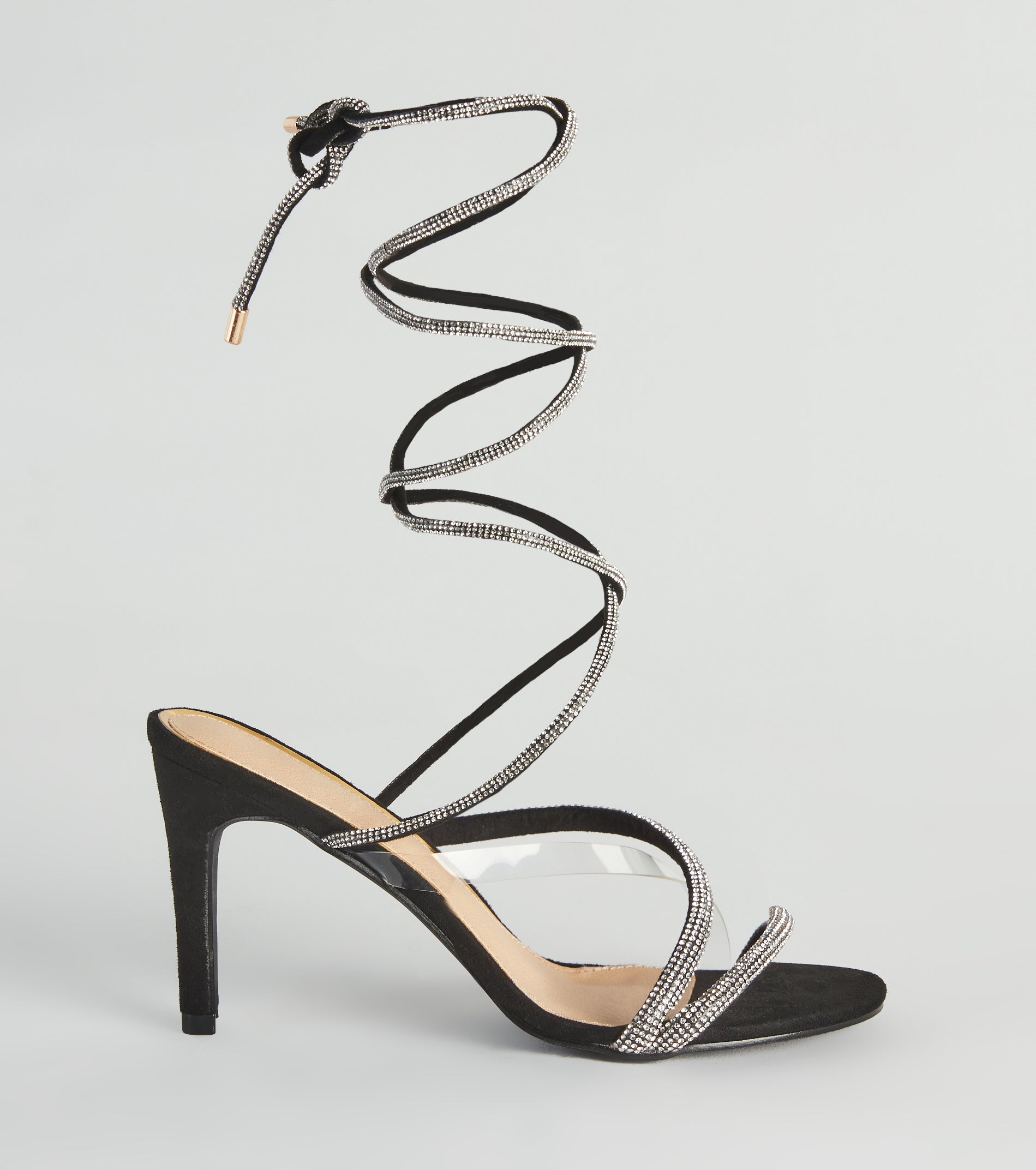 Oh-So-Dramatic Rhinestone Lace-Up Stiletto Heels - Image 2