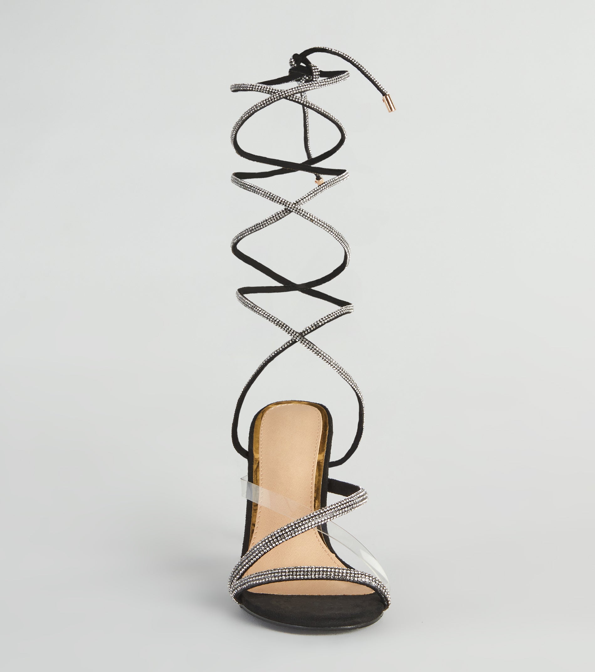 Oh-So-Dramatic Rhinestone Lace-Up Stiletto Heels - Image 3