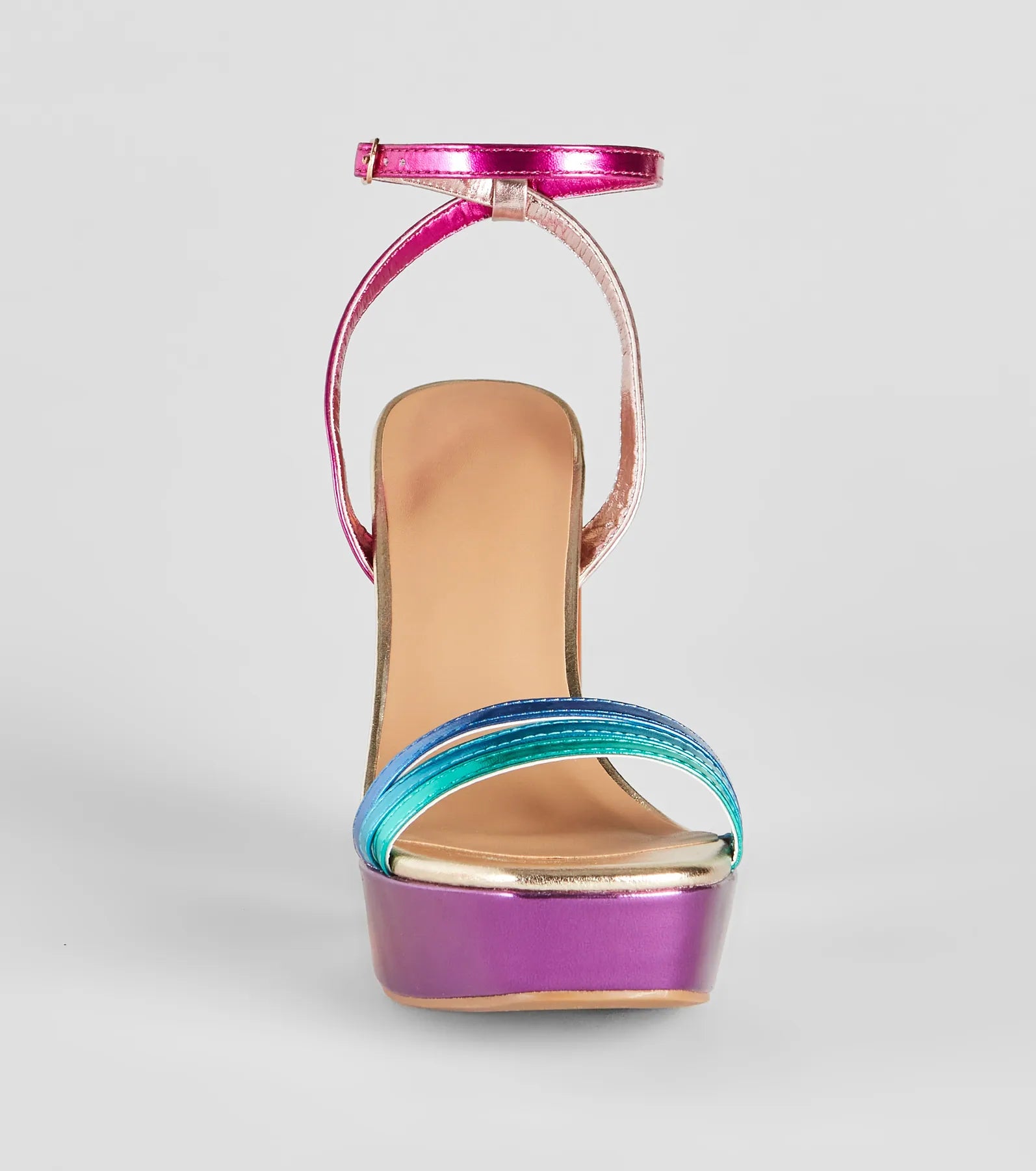 Colorful Steps Metallic Chunky Block Heels - Image 7