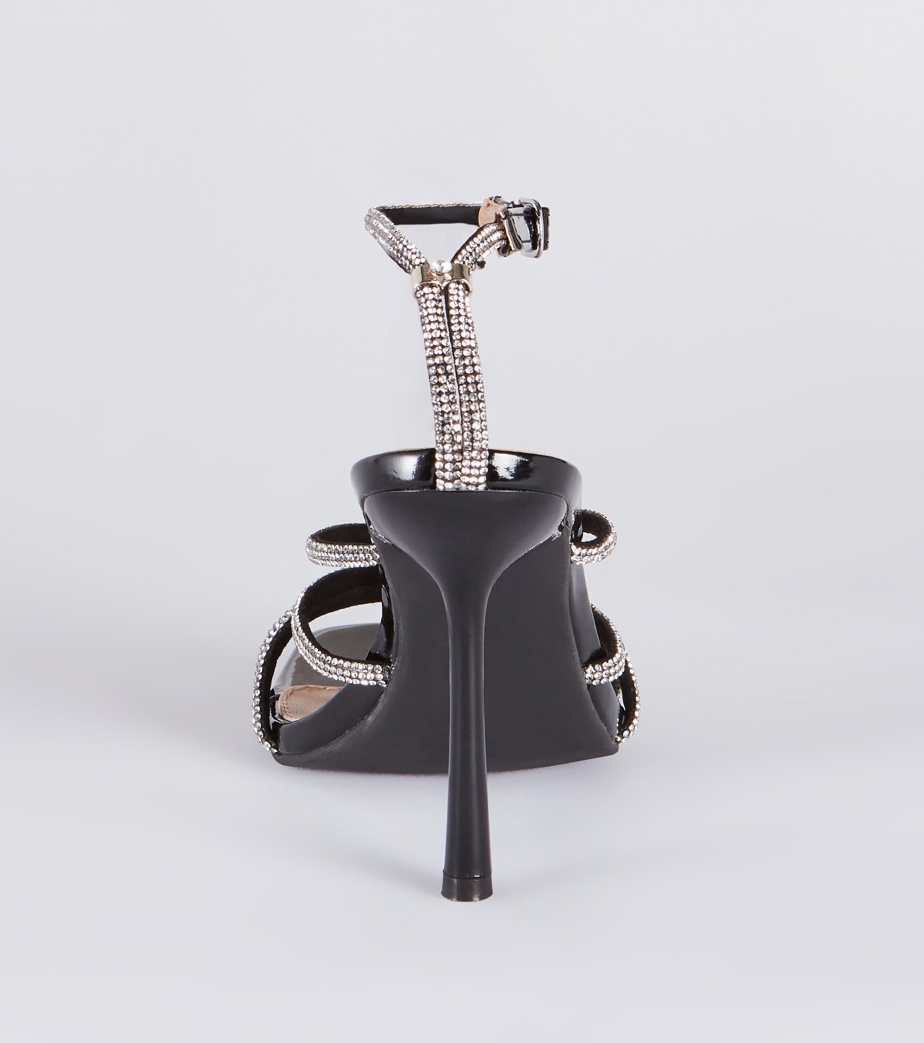 Chic Encounter Rhinestone Strappy Stiletto Heels - Image 4