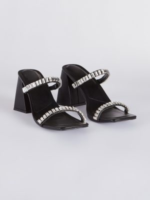 Time To Glam Rhinestone Strap Mules