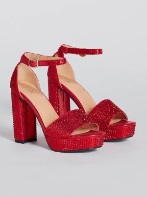 Unparalleled Glam Rhinestone Platform Heels