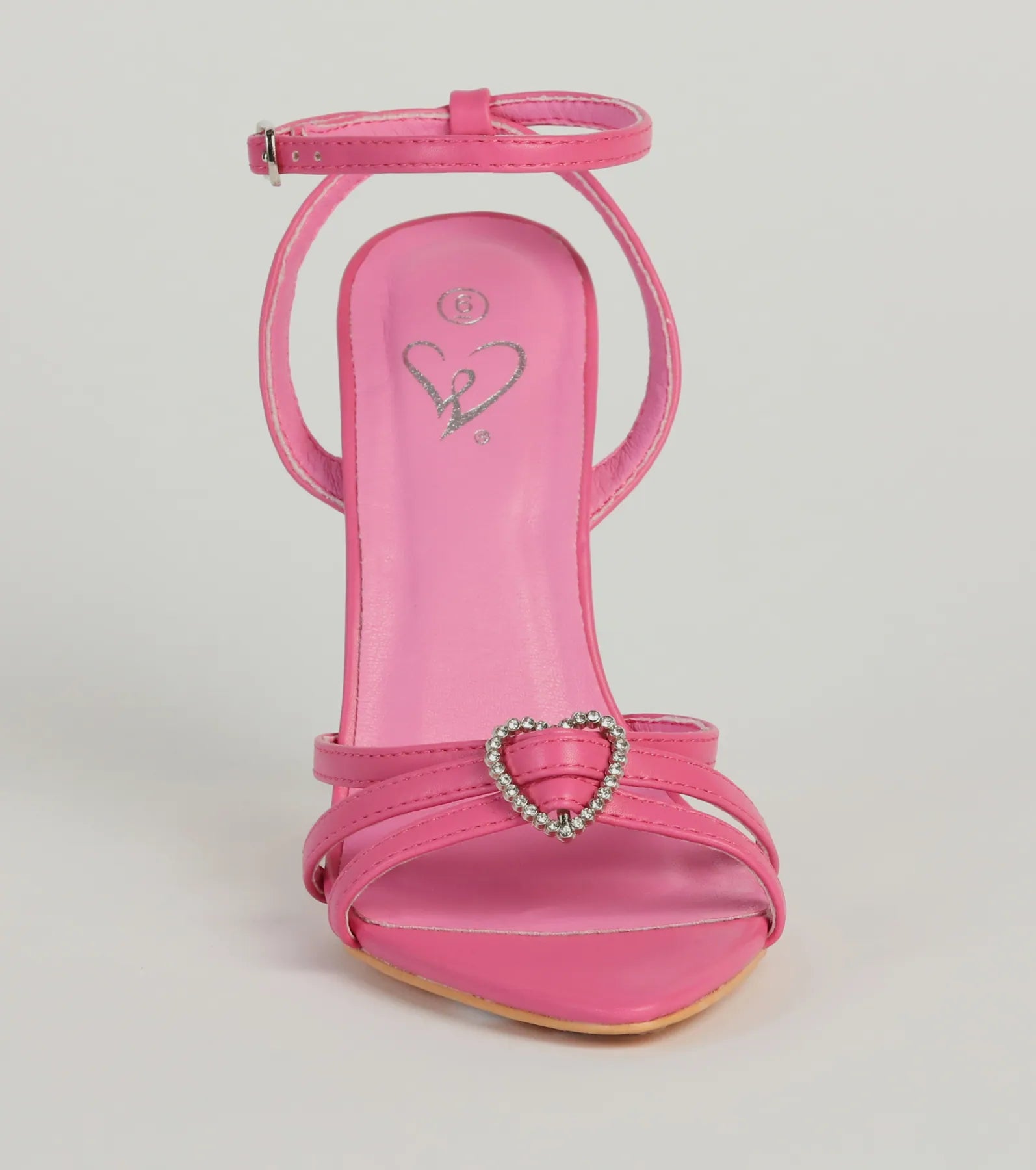 So You Rhinestone Heart Strappy Stiletto Heels - Image 3