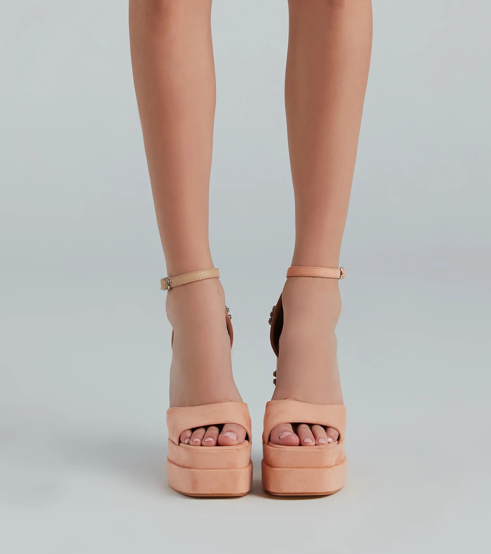 Vivid Color Gemstone Floral Platform Heels - Image 6