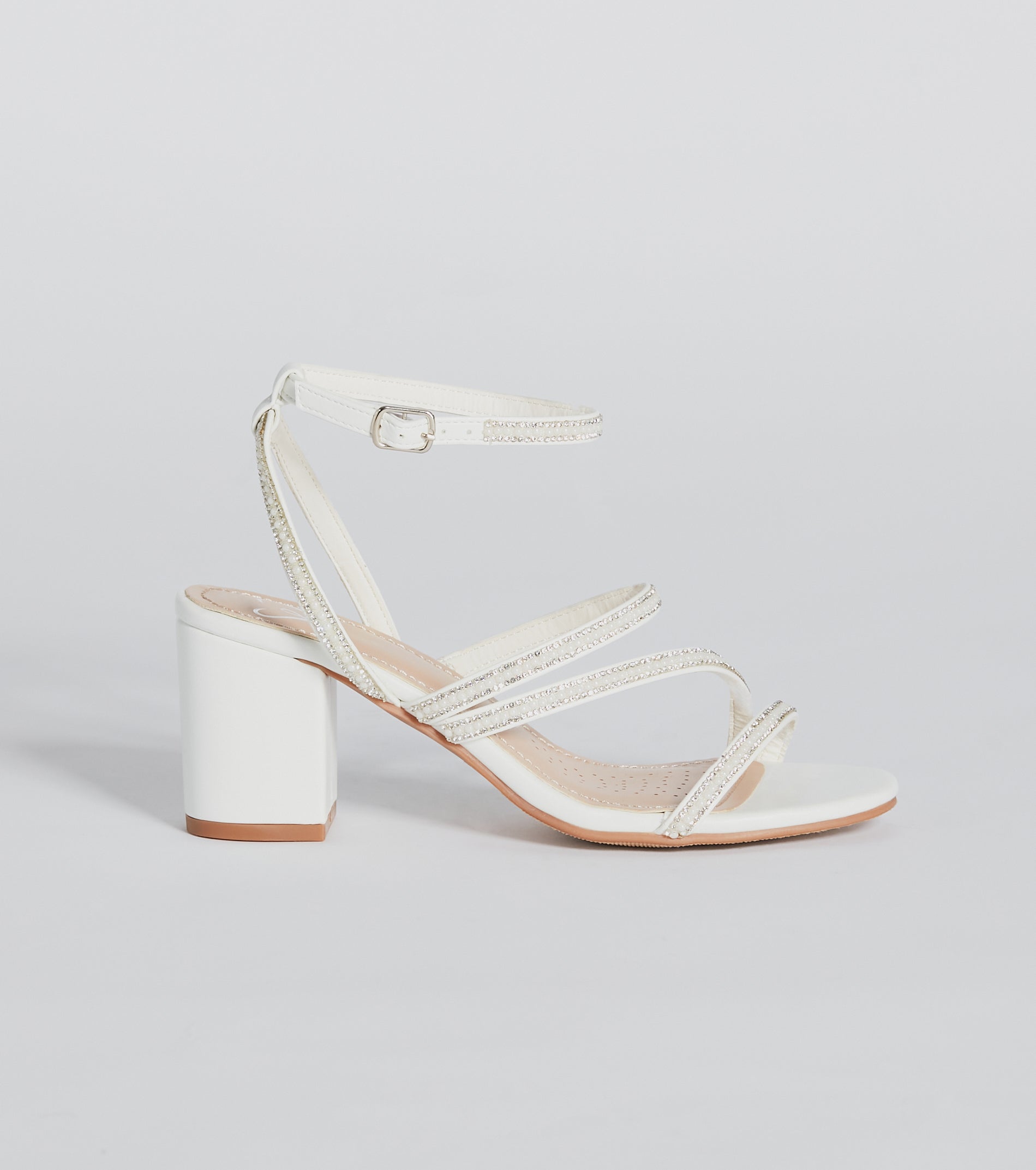 Sparkle With Flair Rhinestone Faux Pearl Heels - Image 2