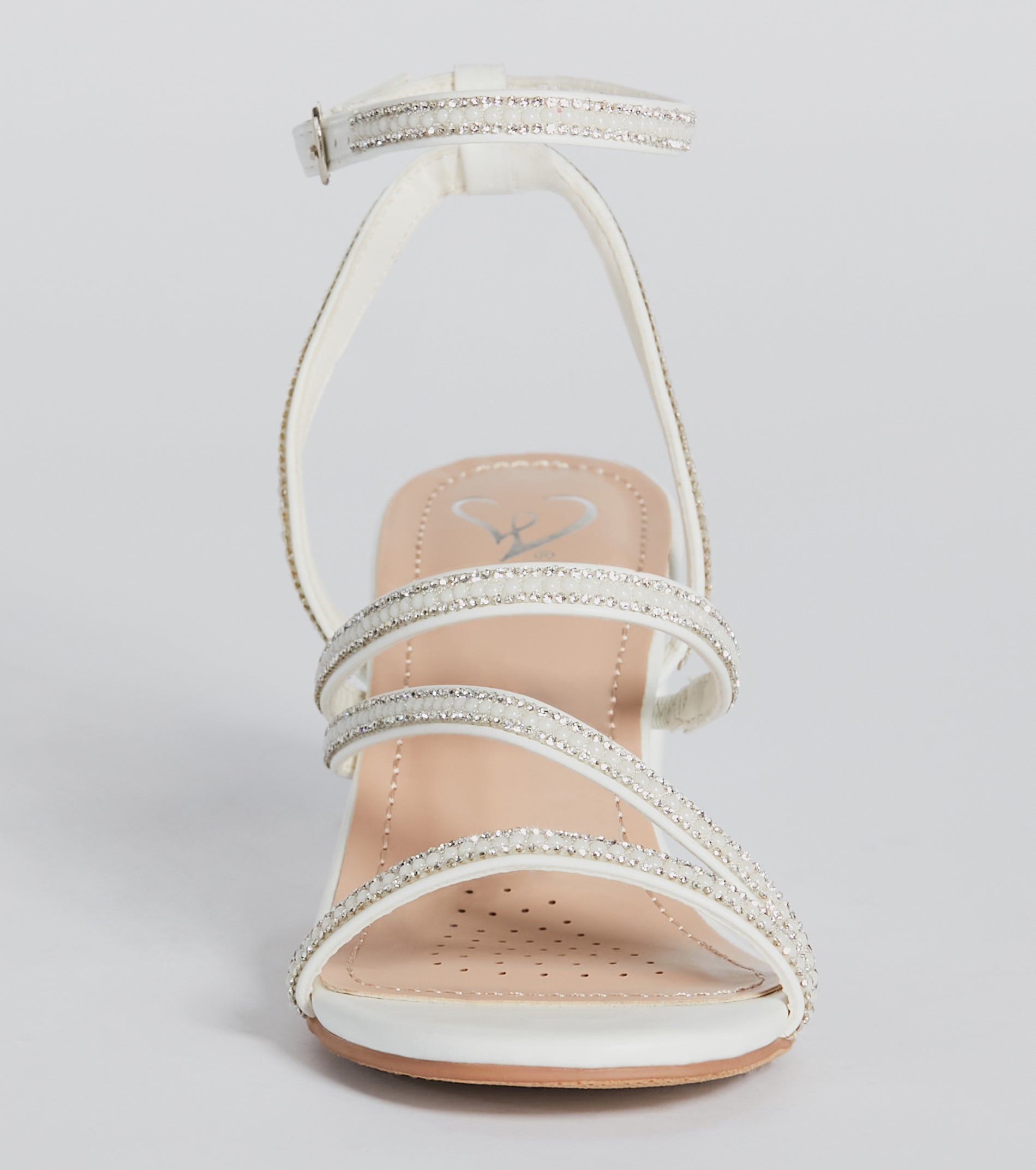 Sparkle With Flair Rhinestone Faux Pearl Heels - Image 3